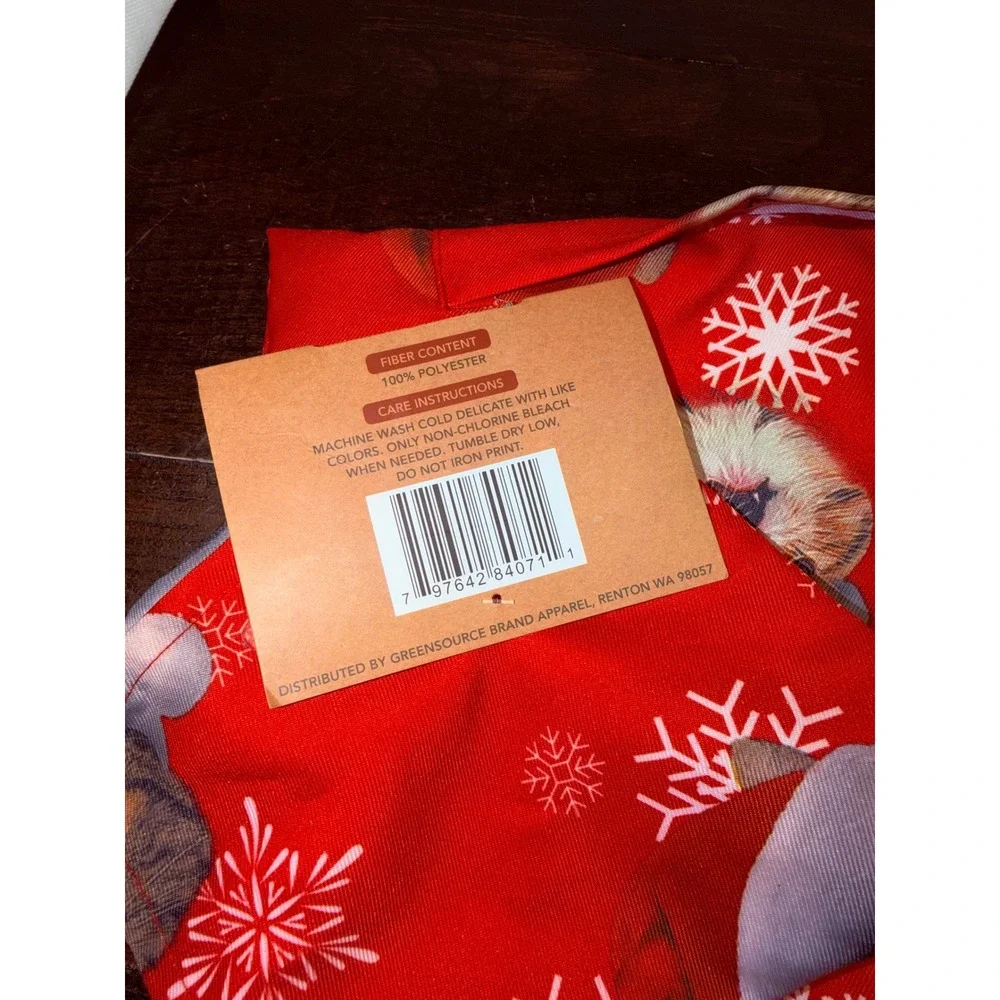 Pantry Christmas Apron‎ Red Santa Cats Snowflakes One Size New Holiday Kitchen